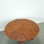 Ronde Palissander Fineer Eettafel, Vintage Tafel thumbnail 9