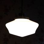 Antieke Art Deco Opaline Hanglamp thumbnail 3