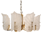 Large Mid-Century Eight-Arm Brass And Ice Glass Chandelier By Carl Fagerlund, 1960S thumbnail 11