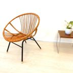 Retro Vintage Rotan Fauteuil Stoel Jaren 60 / 70 Riet thumbnail 2