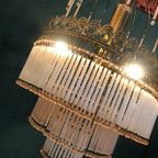 Italiaanse Opaliserende Hollywood Vintage Regency Hanglamp Met Opaal Roze Kralen thumbnail 3