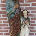 Groot Heiligenbeeld "jozef Met Kindje Jezus". thumbnail 7