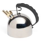 Kettle / Teapot - Richard Sapper For Alessi - Stainless Steel With Brass Whistle thumbnail 2