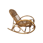 Vintage Rotan Schommelstoel Met Kussen thumbnail 5