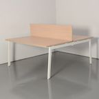 Forma 5 Benchwerkplek, Eiken Napoli Blad, (2X) 160 X 80 Cm, Vaste Hoogte Onderstel thumbnail 2