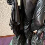 Henri (Emile Adrien) Trodoux (1875 - 1899). Origineel Bronzen Beeld Op Marmeren Voet. thumbnail 9