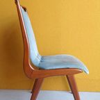 Awa Vintage Dinner Chairs, Teakhouten Stoelen Met Mohair thumbnail 12