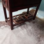 Antiek Palissander Bureau Met Ingelegd Marmer En Bijpassende thumbnail 11