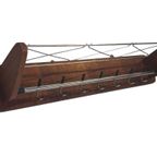 Vintage Wandkapstok Teak En Chroom Jaren 60/70 thumbnail 3