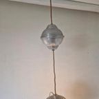 Art Deco Opaline Hanglamp Aluminum Frans thumbnail 3