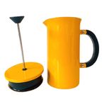 Vintage Bodum Koffiepers 1 Liter Geel Metaal thumbnail 6