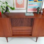 Vintage Deens Teak Houten Wandkast | Dressoir | Highboard thumbnail 4