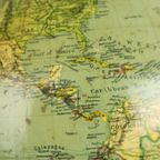 Vintage Wereldbol Globe Met Kompas Op Eiken Basis Jaren 40 thumbnail 10