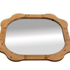 Vintage Spiegel Hout Pinewood Bloem Jaren 70 Design thumbnail 10