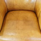 Gezellige, Comfortabele Rundleren Fauteuil/armchair In Een Unieke Kleur thumbnail 7