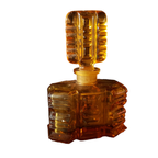 Vintage Art Deco Stijl Parfumflesje Amber Kleurig Glas thumbnail 4