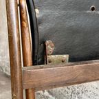 Two Mid Century Wooden Leather Folding Chairs thumbnail 17