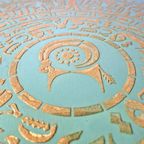 Salontafel In Turquoise Met Goud Patronen thumbnail 5