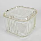 Vintage - Hazel Atlas Glas - Bewaar Box - Geperst Glas - 1950-1959 thumbnail 2