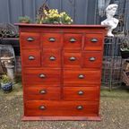 Fraaie Vintage Ladenkast, Apothekerskast, Archiefkast thumbnail 2