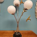 Vintage Bollenlamp Tafellamp Bureaulamp Lamp Bollen Chrome Glas thumbnail 12