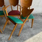 Heart Model Chairs René-Jean Caillette, France, 1950S, Set Of 6 thumbnail 4