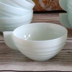 Franse Vintage Opaline Koffiekopjes (set Van 9), Jaren '30, Art Deco, Duck Egg Blue thumbnail 9