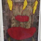 Dite Bultje Schilderij "rode Schelp", Ingelijst, 53 Cm X 65 thumbnail 2