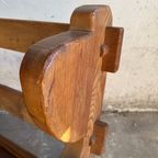 Pair Of Stunning Brutalist Oak Sofa'S thumbnail 6