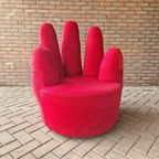 90's Vintage Fauteuil Rode Handstoel Retro Fauteuil thumbnail 11