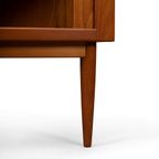 Deens Design Teak Hoek Kast Met Tambour Deuren, 1960S thumbnail 6