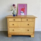 Franse Brocante Ladekast Grenen Commode Hout Vintage thumbnail 2