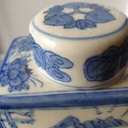 Porseleinen Thee Bewaar Pot Met Dop Blauw Wit thumbnail 12