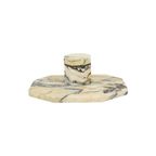 Art Deco Inktstel Bureau Set Wit Geaderd Marmer Inktpot Pennenhouder 25Cm thumbnail 8