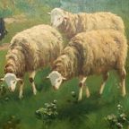 Henri Matthijs (Xix-Xx) Schapen Met Herder. thumbnail 6