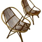 Vintage Set Van 4 Rotan Fauteuils Rohe Noordwolde 1960 thumbnail 8