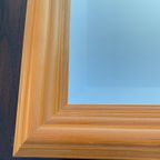 Vintage Brown Wooden Rectangular Wall Hanging Morris Mirror Large thumbnail 4