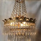 Zakkroonluchter Hanglamp Frans Kristal Vintage Goud thumbnail 15