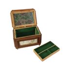 Oude Houten Tramp Art Doos Juwelenkist Trinket Volkskunst thumbnail 9