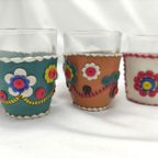 Vintage Shotglazen Boho Stijl Bloemenleer thumbnail 7