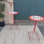 Vintage Sta Tafel 50 Km Verkeersbord Ø 60 Cm Tuinfeest Party thumbnail 7