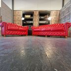 Chesterfield Melbourne Set 2 + 3 Zits - Rood thumbnail 6
