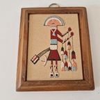 Vintage Zand Schilderijtje Shalako Indianen Kunst Art Spirit thumbnail 6