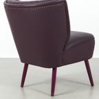 Paar Aubergine Leren Cocktailfauteuils 69042 thumbnail 5