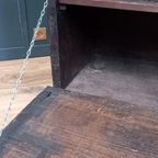 Grote Spaanse Antieke Kastanjehouten Primitieve Kist thumbnail 5