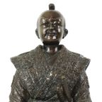 Bronzen Beeld Japanse Krijger Knielende Samoerai 20Ste Eeuw thumbnail 4