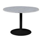 Carrara Eetkamertafel - Ø110 Cm - Marmer - Zwarte Poot thumbnail 11