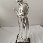 Italian Padre Pio Sculpture Silver Plated Argenti 925 Rare thumbnail 9