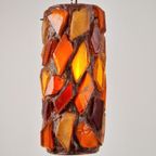 Vintage Chunky Glas Acrylic Swag Hanglamp Handmade '60 Rare thumbnail 9