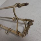 Messing Art Deco Wandkapstok, 136 Cm Breed thumbnail 17
